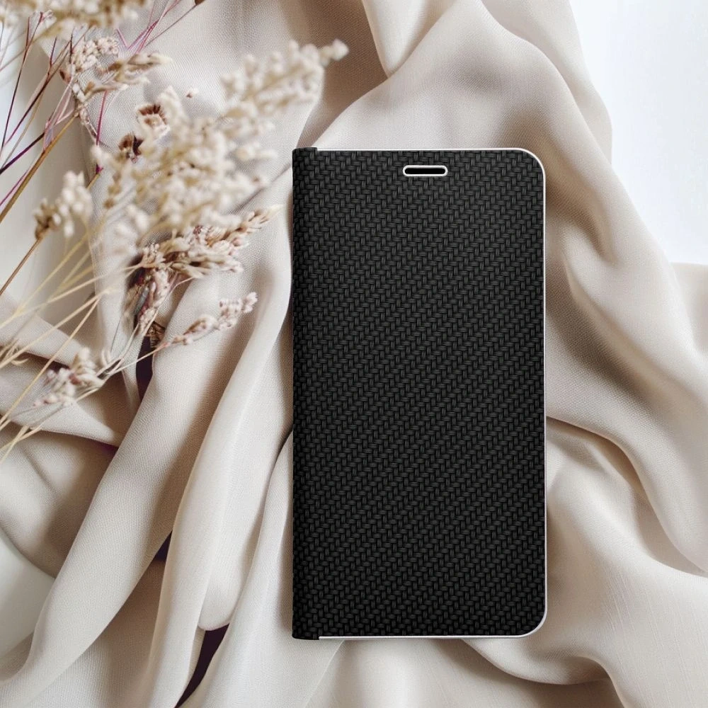 Smart Samsung Galaxy A56 Luna Book Carbon dėklas, juoda, 6 nuotrauka